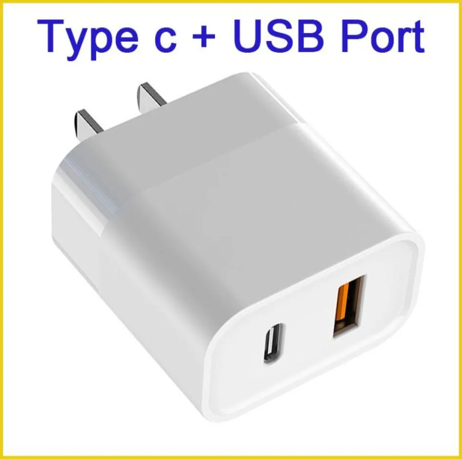 Tipo c usb porta dupla 21a carregadores de parede de saída para novo iphone 12 13 pro max adaptador de alimentação poly bag7613770