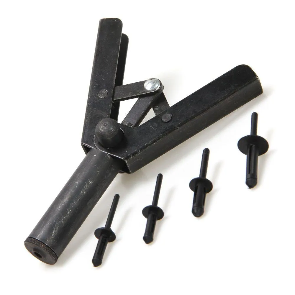 Outils à main Kit de riveteuse à main en poly de 7 pouces, outils pour la fixation des panneaux de porte et des garnitures de motif avec 40 pièces de rivets Pom, une opération Pla Dhsah