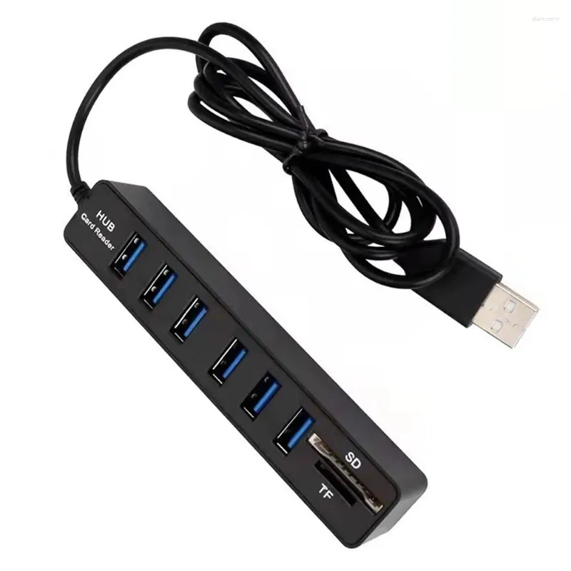 Hub 2.0 multi-répartiteur à 6 ports, câble de 100cm de Long, extension Multiple pour ordinateur portable, adaptateur USB, accessoires