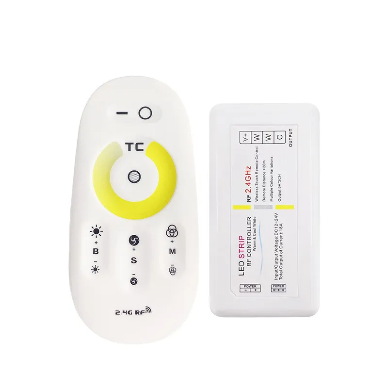 12-24V 2.4G RF REMOTE DIMMER RGBW RGB CCT RGB+CCT Controller för RGB RGBW RGB+CCT LED Strip Light Lamp