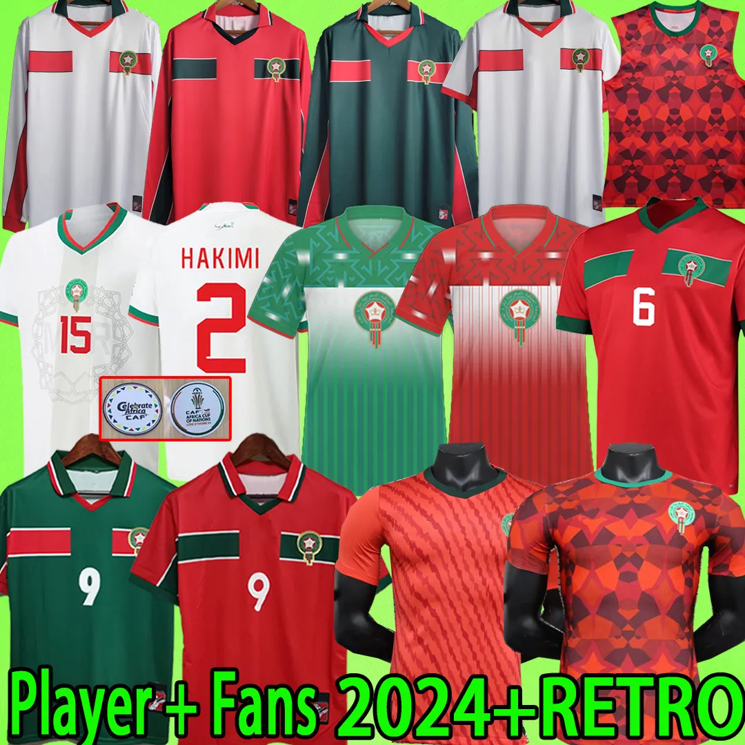2024 Marokko voetbalshirts HAKIMI 2025 fans speler versie 22 23 24 ZIYECH ADLI EZ ABDE AGUERD OUNAHI AMRABAT voetbalshirt HADDA uniform retro 1994 1998 lange mouw