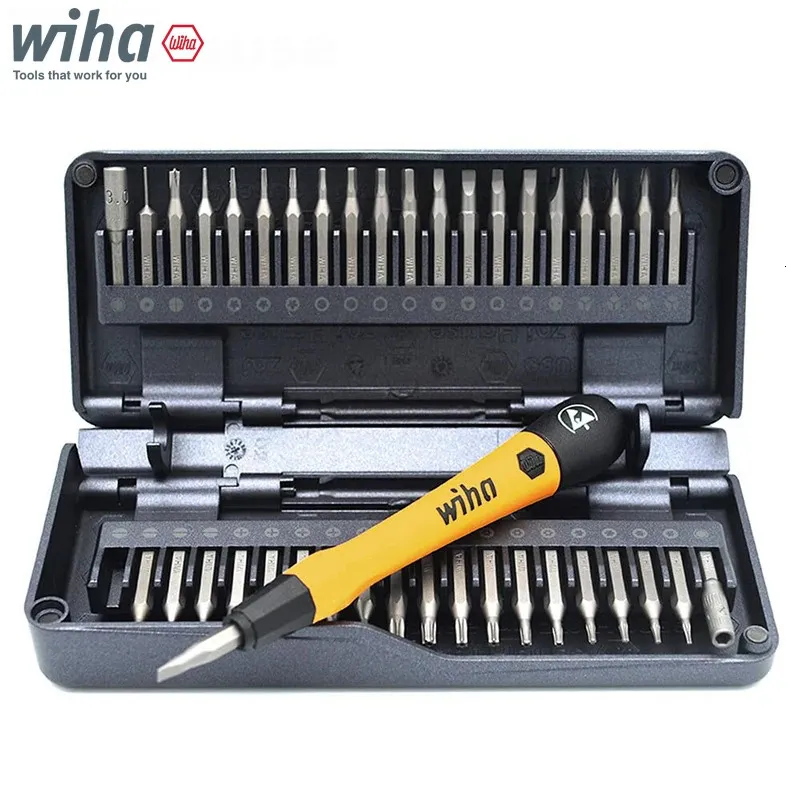 Wiha Zai Hause 424 40 In1 ESD Mikro Hassasiyet Manyetik Tornavida Bit Set Somun Sürücüsü Rod Z6901C4 240123