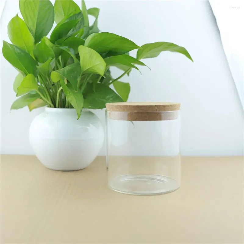 Opslag Flessen 4 stks/partij 100 100mm 680ml Glazen Fles Voedsel Pot Container Transparante Keuken Containers Kurk Potten