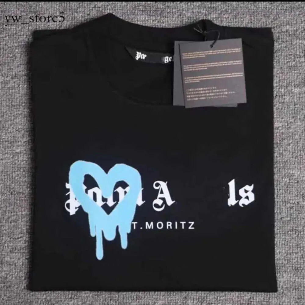 T-shirts pour hommes T-shirts pour hommes 2024 Été Hommes Palm Shir Graffii T Shir Palms Palmangel Ciy Designer Limied Inkje Graffii Leer Prining Femmes Anime Angels Tees 565