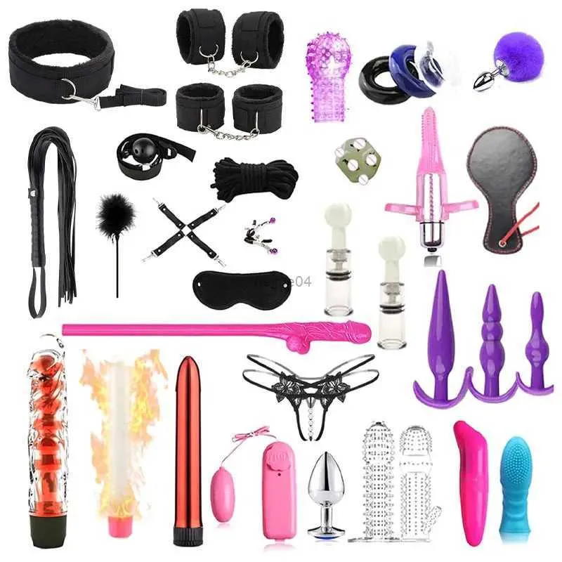 Volwassen Speelgoed Bdsm Kit Sex Tools Bondage Terughoudendheid Set voor Sex Accessoires Sex Bondage kit Terughoudendheid Seksueel Genot Vibrator voor Vrouwen