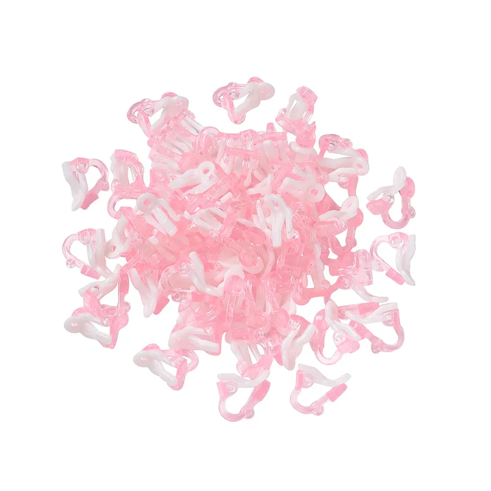 Charm 1000pcs Plastic Clipon Earring Clips Clasps Hooks For DIY örhängen Tillbehörskomponent Fynd som gör rosa vit 14x9x13mm