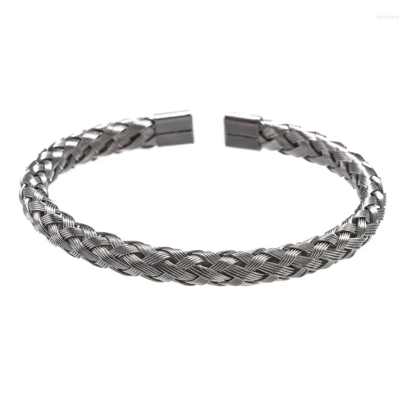 Bracelets de charme Mode Femmes Hommes Argent Couleur Or Fil d'acier inoxydable Wable Bracelet ouvert Cadeau Bijoux