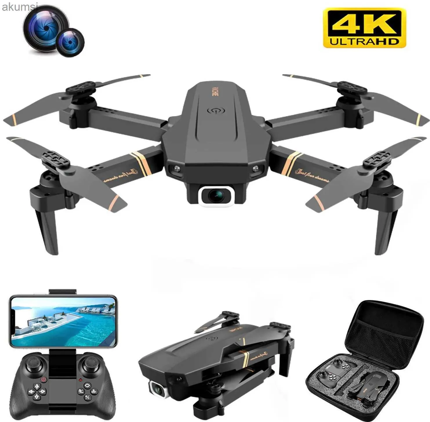 Drony V4 RC Drone 4K HD szeroki kąt Camera 1080p Wi-Fi FPV Dron Drust Camera Quadcopter Helicopter Transmission Helicopter Dron Pains YQ240129
