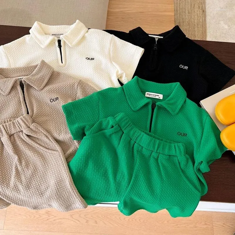 Clothing Sets Summer Children's Baby Letter Short Sleeve Suit Men's And Women's Cotton T-shirt Top Shorts Casual Loose Sportswear