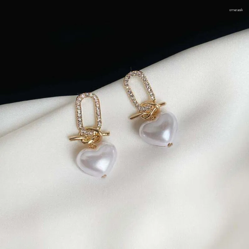 Dangle Earrings 2024 Korean Boursatile Templament Drop Senior Fashion Freshearl Heart Women Jewelry Accessories