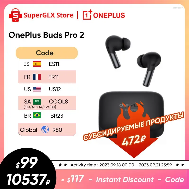 OnePlus Buds Pro 2 TWS Smart ANC EarBuds LHDC Dynaudio Wireless Charging Bluetooth-Kopfhörer Dual Dynamic 3mic Sport-Headset