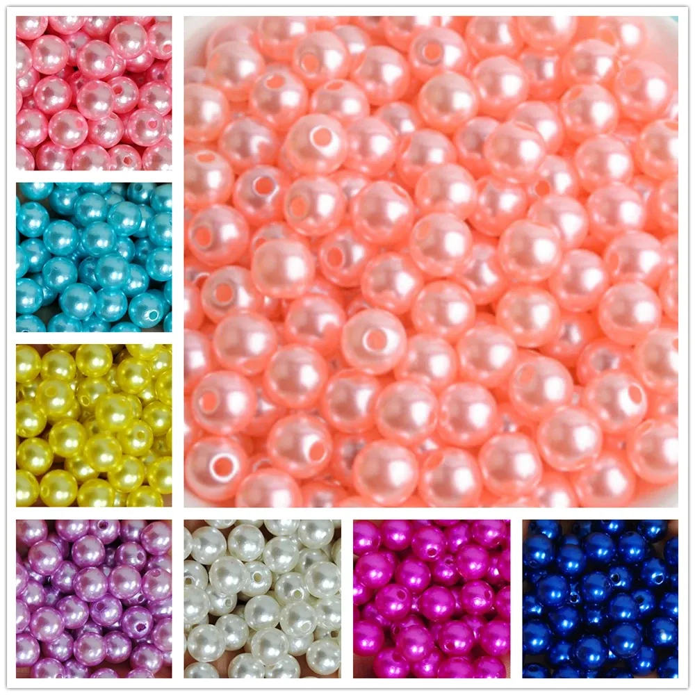 Perles 500 grammes 3mm30mm perles rondes 2 trous perle d'imitation pour décorations artisanales femmes bricolage vêtements bijoux coudre sur perles accessoires