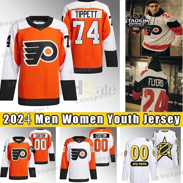 Carter Hart Owen Tippett 00 Gritty Flyers Hóquei Jersey 2024 Stadium Series Ivan Provorov Travis Konecny Lindros Sean Couturier Cam York Nicolas Deslauriers Frost