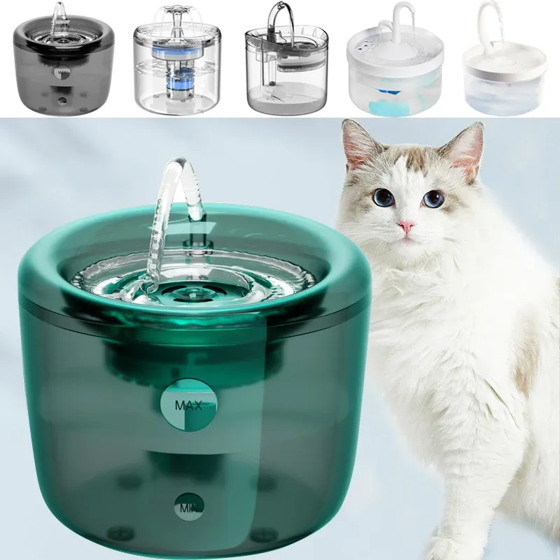 Matare ny intelligent katt dricksvatten fontän automatisk cirkulerande vatten dispenser filter automatisk sensor dricker för kattmatare