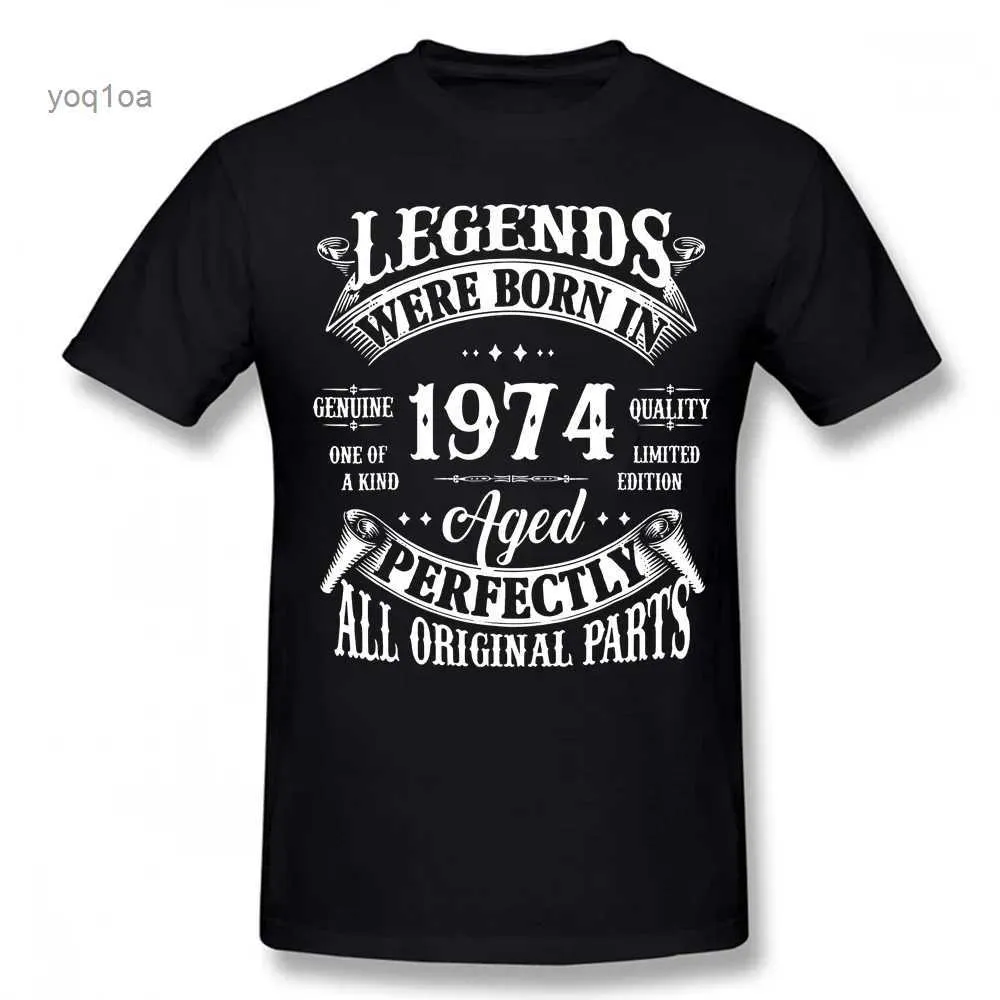 T-shirts voor heren 50e verjaardag Vintage Legends Geboren in 1974 50 jaar oud T-shirt Street chic Korte mouw cadeaus Zomerstijl T-shirt Herenkleding