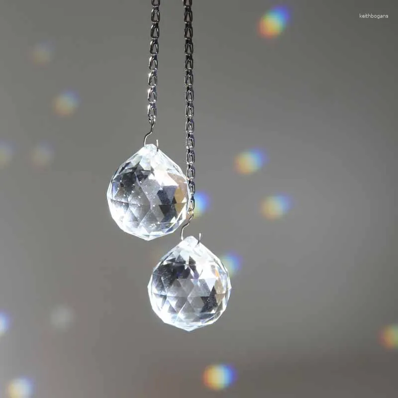 Lustre en cristal 20 pièces, cristaux clairs en forme de larme, boule de verre, prisme brillant, attrape-soleil, accessoires pendentifs DIY 20/30/40cm