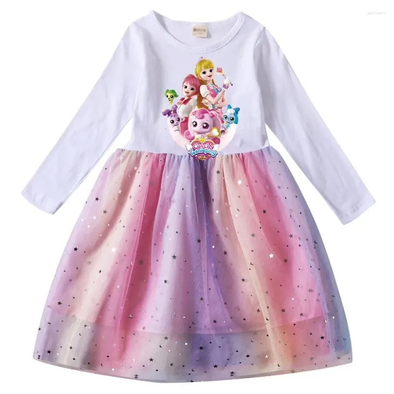 Abiti da ragazza Cute Catch Teenieping Vestiti Neonate Abito a maniche lunghe Bambino Costume cosplay per bambini Principessa casual