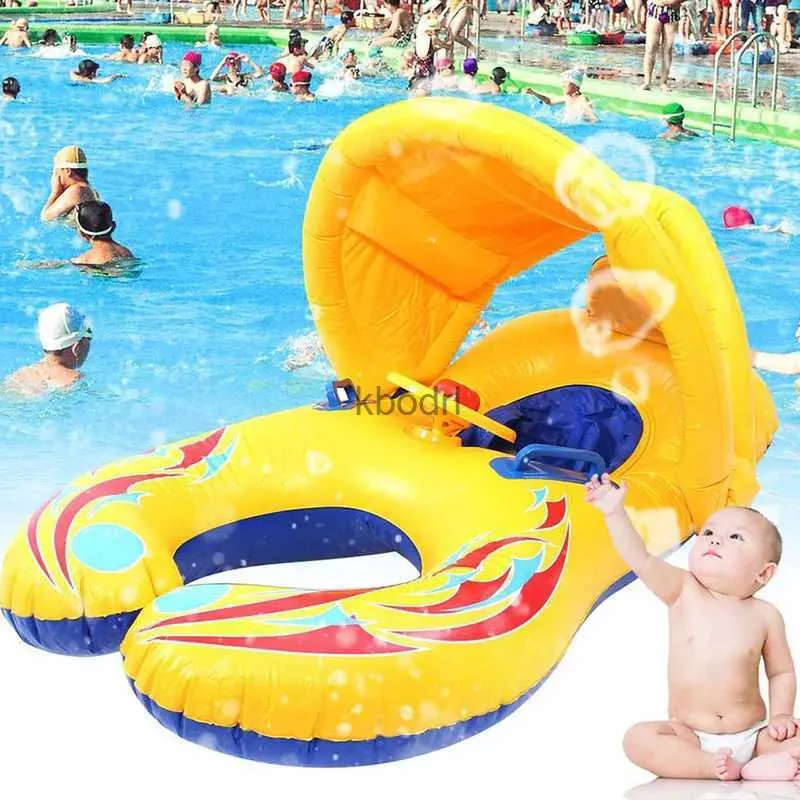 Outras Piscinas SpasHG Anéis de Natação Infláveis ​​Criança Crianças Bebê Mãe Segurança Piscina Anel Crianças Água Jogar Jogos Assento Float Boat Summer Trainer YQ240129