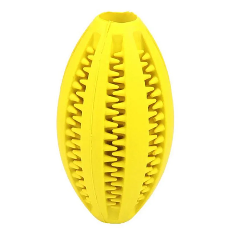 Dog Toys Chews Chew Toy Ball Teeth Cleaning Food Dispending Chewing Training Playing Bite Resistant Natural Rubber Rugby Shape Gro Ot8Bs