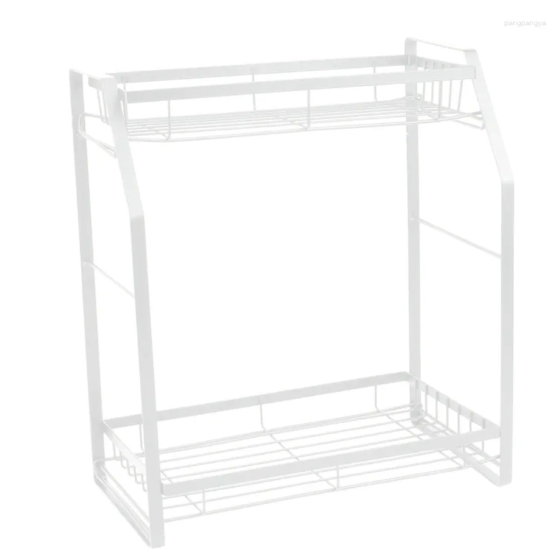 Kök förvaringskryddhållare 2 Tier Rack Organizer för räknare stabil hylla stående krydda burkar