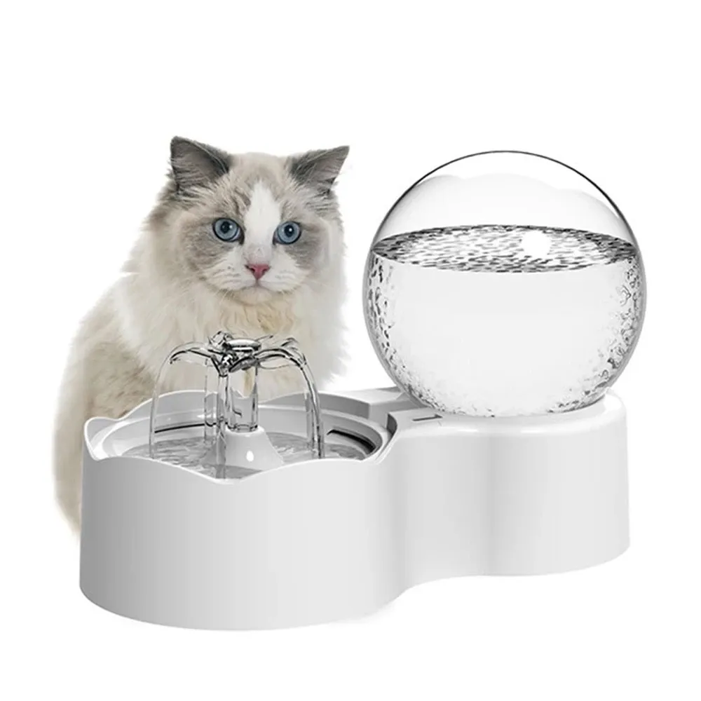 Matare Ny kattvatten Fountain Pet Dog Mute Drinking Bowl med rörelsessensor Automatisk cirkulerande vattendispenserfilter Matare