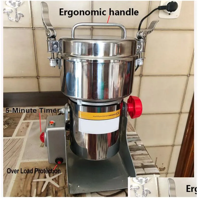 Handmatige koffiemolens 2000G Granen Kruiden Hebals Granen Droogvoermolen Miller Slijpmachine Gristmill Thuismedicijn Meelpoeder Dhbpk