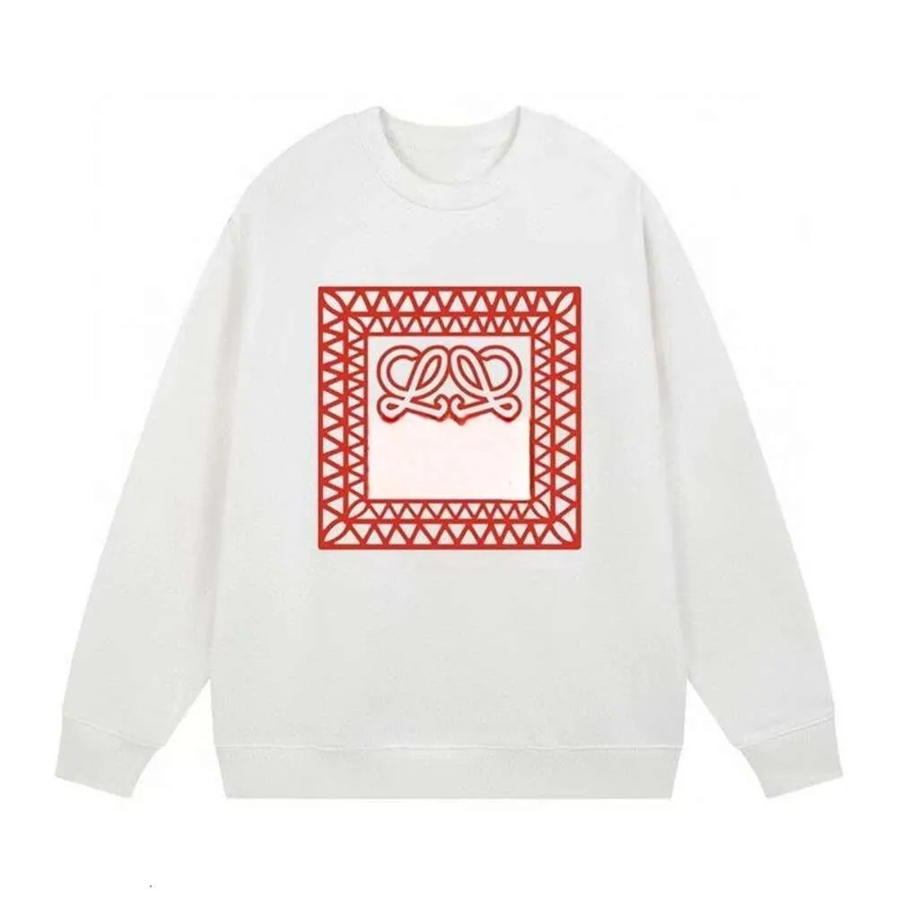 Hoodie Männer Designer Pullover Herren Womens Mode High Street Red Geometric Print Graphic Sweatshirt Casual Lose Solid Color Trend Rundes Hals Langarm T -Shirt