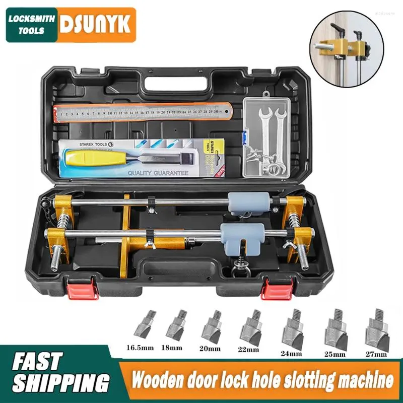 Professional Hand Tool Sets Door Lock Hole Opener Fixture Wooden Slotting Machine Woodworking Installation Punching