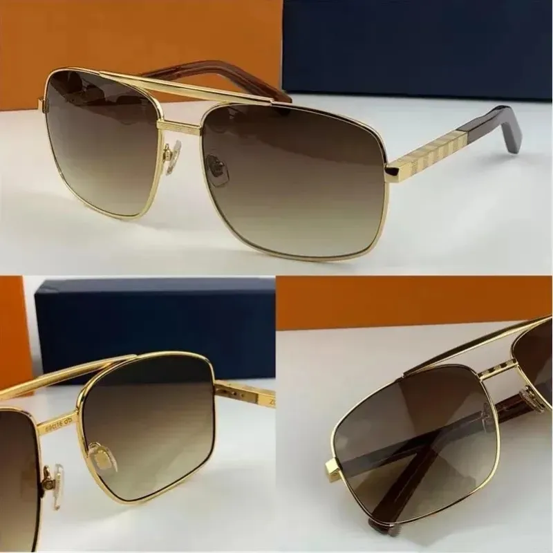 2024 Fashion Klassieke Z0259E Zonnebril Voor Mannen Metalen Vierkant Gouden Frame UV400 Unisex Vintage Stijl Attitude Zonnebril Bescherming Brillen Met Doos originele