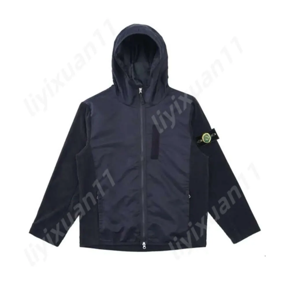 Italian Brand Stones Island Men Embroidered Compass Cross Detachable Logo Jacket Denim Jacket Stone Embroidered Arm Badge Stones Island Hoodie 1343 9218