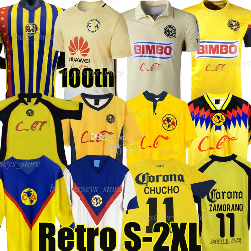 2016 2017 Club America 100th Retro Soccer Jerseys 86 87 88 89 1995 1996 04 05 06 2013 14 15 16 17 C.Blanco S.Cabanas Zamorano Brandao Chucho Camisetas Vintage Classic Football