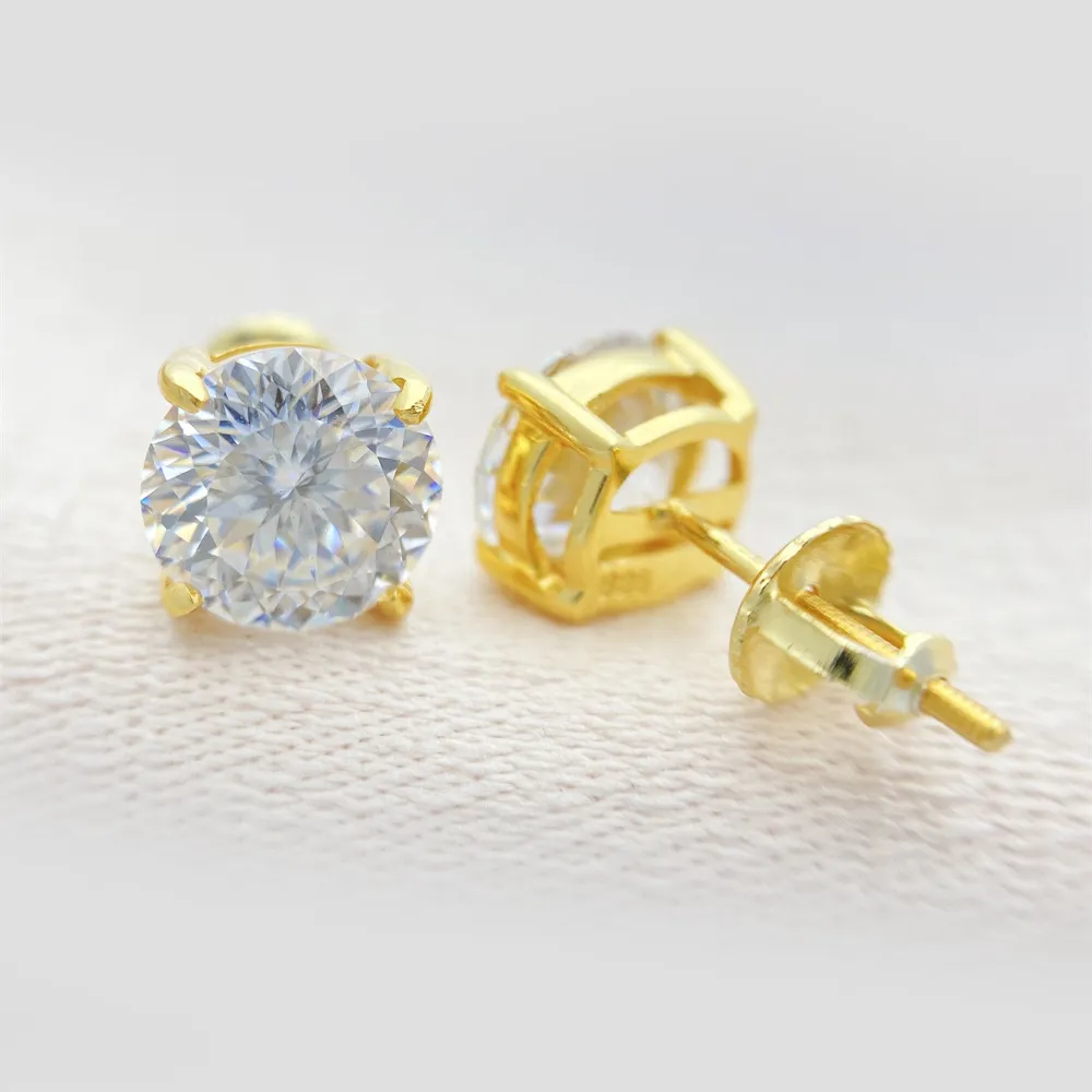 여성 패스 다이아몬드 테스터 VVS Moissanite Earrings 925 스터드 이어링 디자이너 925 스털링 실버 원형 새 둥지 절단 남성 귀여운 힙합 고급 보석 선물