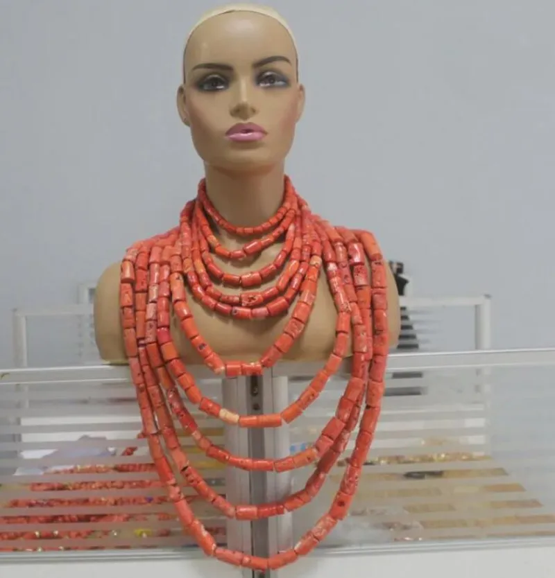 Conjuntos de joias de noiva Dudo Luxury African Layers Nature Coral Nigeriano 2024