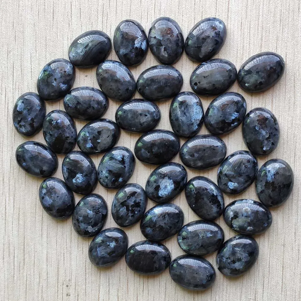 Kristall gute Qualität natürlicher schwarzer Spektrolit ovaler Kabine Cabochon Perlen 15x20 mm für Schmuck machen Großhandel 30pcs/Los kostenloser Versand