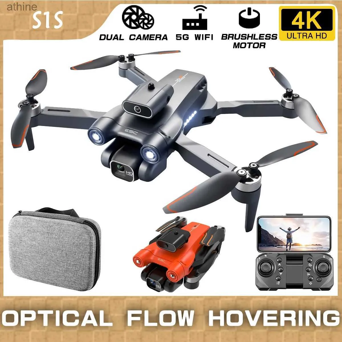 Drony 2023 NOWOŚĆ MINI DRONE S1S Profesjonalny aparat Profesjonalny aparat Bezszczotkowe Inteligentne przeszkody Dron RC Quadcopter Toys dla chłopców YQ240129