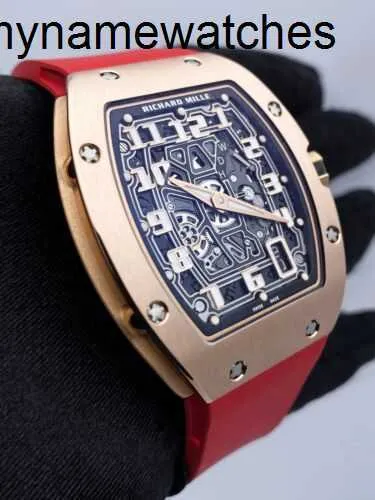 Swiss Automatic Mechanical Watch for Men Extra Flat RM6701 Rose Gold Case Paper