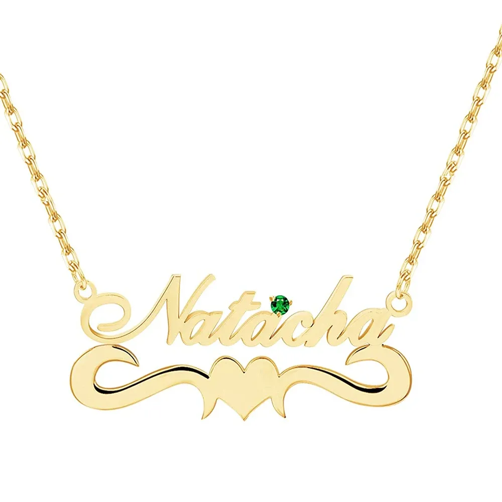 Halsband mode anpassat namn halsband för kvinnor guldpläterad typskylt kedja halsband smycken gåva till födelsedag