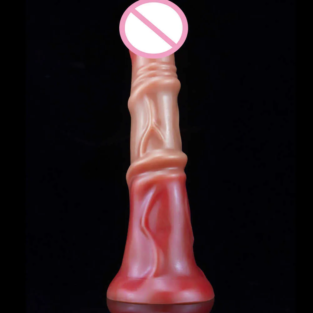 Masturbatie-apparaat voor vrouwen met paardenaccessoires, make-up en kunstmatige penis. Supergrote siliconen zachte maat dikke nep-penis seksuele producten