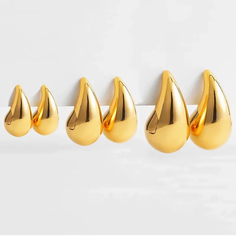 Nuovi orecchini a goccia placcati oro esagerati adatti per le donne Orecchini a goccia in metallo liscio leggero Gioielli di moda 240129