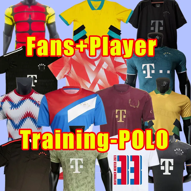 23 24 Bayern München Soccer Jerseys de Ligt Sane 2023 2024 Fotbollskjorta Goretzka Gnabry Camisa de Futebol Kimmich fans spelar träning Polo målvakter