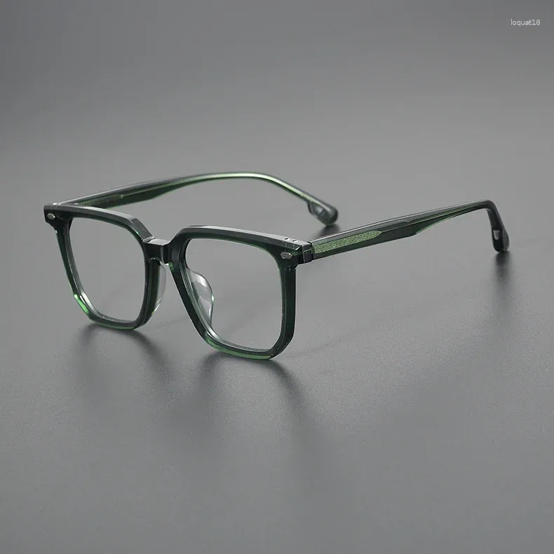 Zonnebrilmonturen Japanse stijl Hoge kwaliteit acetaat Grote vierkante brilmontuur voor mannen Vrouwen Optische bijziendheid Designer brillen recept