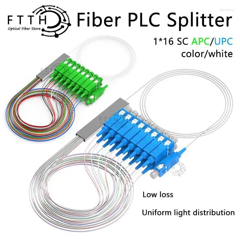 Conector APC/UPC da manutenção programada 0.9mm G657A1 do divisor 1X16 SC/APC do PLC do equipamento da fibra ótica PVC 1m FTTH