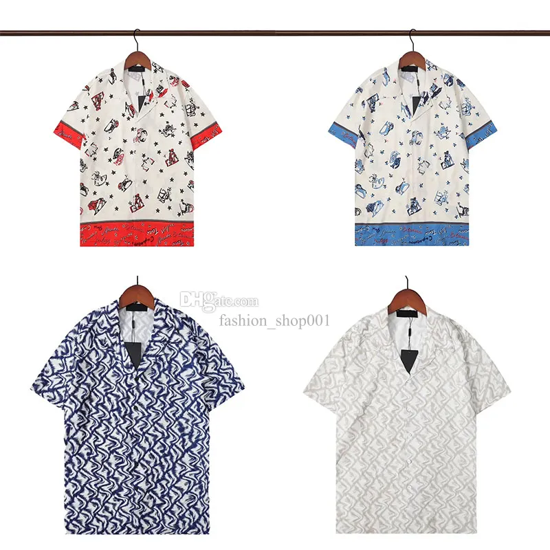 デザイナーメンズTシャツレット付きデザインのセンスストリートラペルスプライスポロプリント半袖夏シャツの男性ルースプリントシャツ