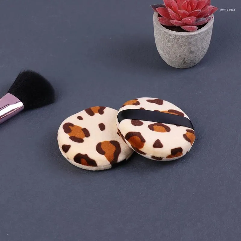 Esponjas de maquillaje profesional leopardo cosmético Villus suave polvo de felpa esponja talco herramientas de belleza