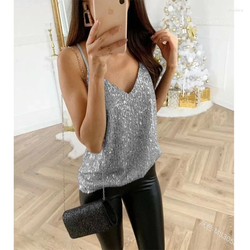 Regatas femininas com decote em v foil halter top sexy camis