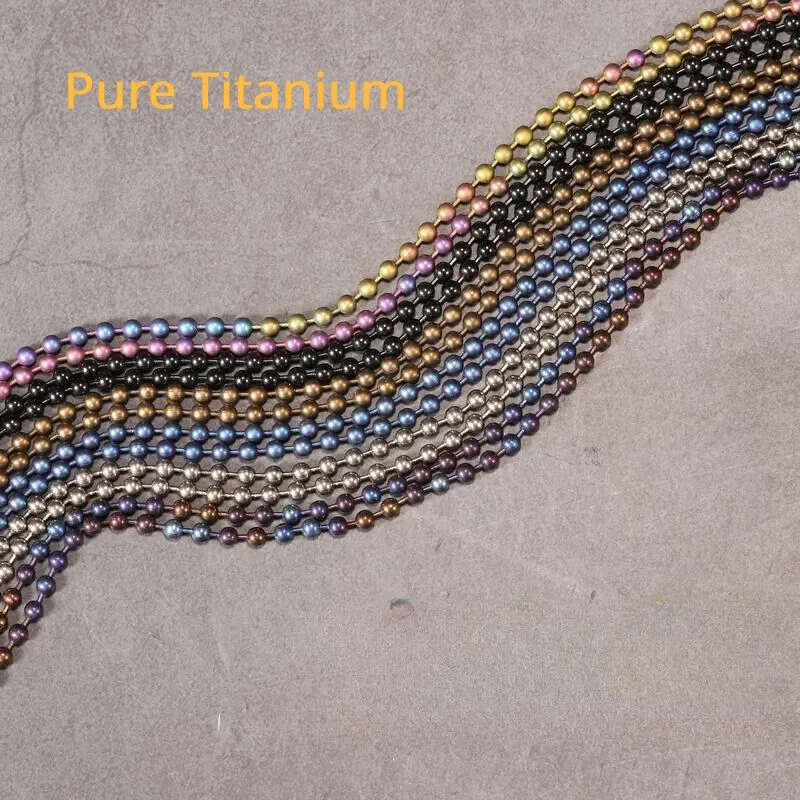 Colliers New Pure Titanium Bead Chain Chain Collier Bracelet pour hommes Femmes Pendants Antiallergy Pas de rouille Différentes couleurs pour votre choix