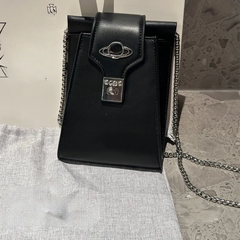 Portefeuille de créateur avec chaîne de mode, sac pour téléphone portable, sacs à bandoulière Saturn