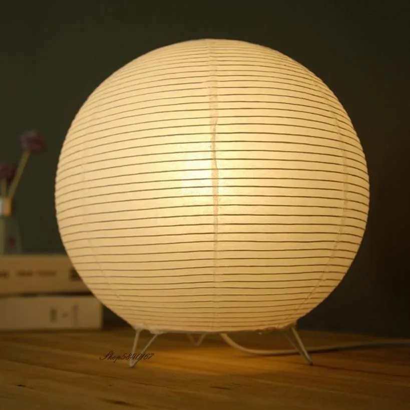 Lampes de table LED lanterne en papier lampe de bureau créative rétro simple chevet veilleuse abat-jour base en métal éclairage intérieur Luminarias2621