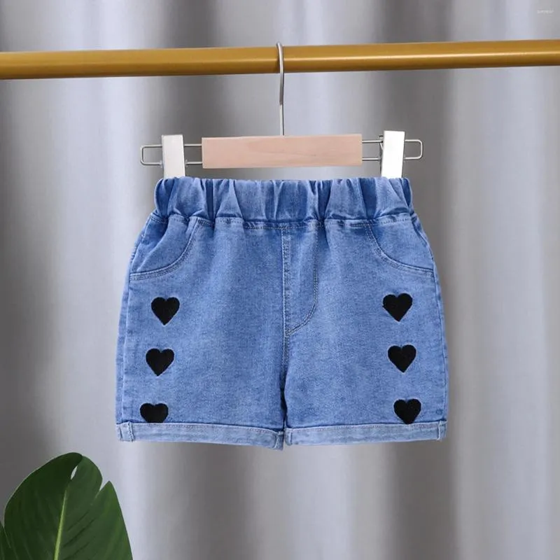 Shorts Summer Baby Girls Cartoon Embroidery Jeans Short Pants Toddler Girl Casual Cotton Daily Wear Denim