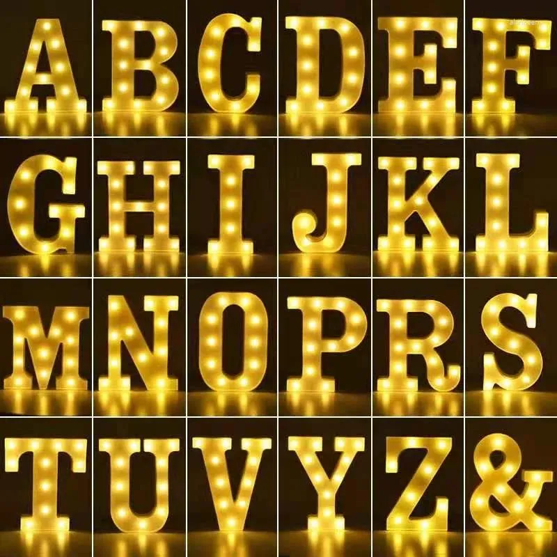 Veilleuses LED avec lettres de l'alphabet, lampe mignonne avec chiffres, mur d'anniversaire, fête de mariage, décoration de chambre à coucher, accessoires pour la maison